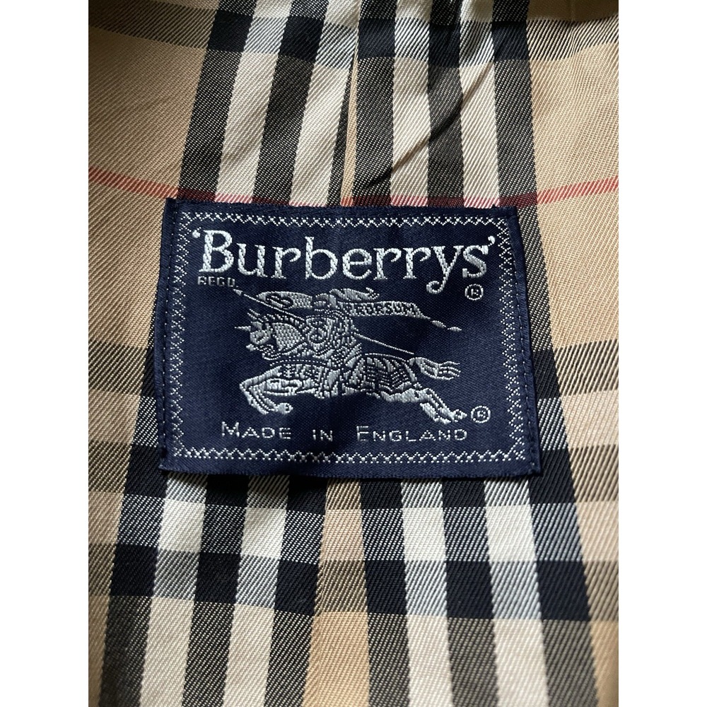 Vintage Burberrys Double Breasted Belted Trench Coat Beige Nova Check Mens 54 XL - Picture 5 of 16